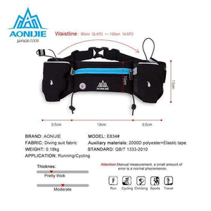 Planet Gates Runing waist bags Sports Hydration Belt Bottle Holder Fanny Pack Marathon Running Reflective Adjustable Waist Belt Bags