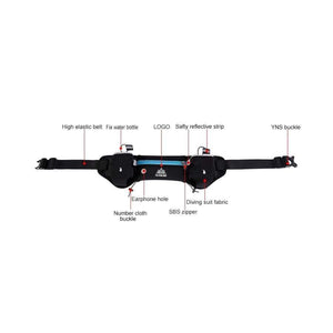 Planet Gates Runing waist bags Sports Hydration Belt Bottle Holder Fanny Pack Marathon Running Reflective Adjustable Waist Belt Bags