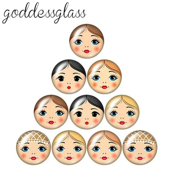 Planet Gates Russian Doll 10pcs mixed 12mm/18mm/20mm/25mm Round photo glass cabochon demo flat back Making findings