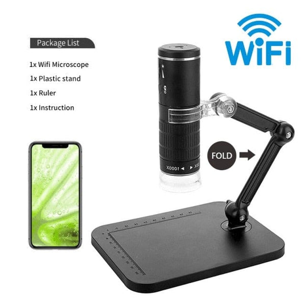 Planet Gates Russian Federation / 1000X / Wifi fold Wireless Digital Microscope Handheld USB HD Inspection Camera 50x-1000x Magnification with Flexible Stand For iPhone iPad PC