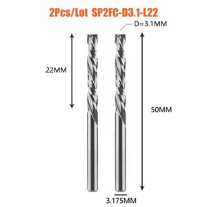 Planet Gates Russian Federation / 2PC-SP2FC-D3.1-L22 2PCS/LOT Compression Milling Cutter Woodwork DOWN Cut Two Flute Spiral Carbide Milling Tool CNC Router Bits Wood End Mill Cutter