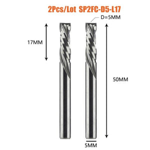Planet Gates Russian Federation / 2PC-SP2FC-D5.0-L17 2PCS/LOT Compression Milling Cutter Woodwork DOWN Cut Two Flute Spiral Carbide Milling Tool CNC Router Bits Wood End Mill Cutter