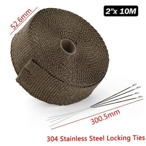 Planet Gates Russian Federation / 5cm 10m Titanium 5cm*5M 10M 15M Titanium/Black Exhaust Heat Wrap Roll for Motorcycle Fiberglass Heat Shield Tape with Stainless Ties