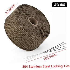 Planet Gates Russian Federation / 5cm 5m Titanium 5cm*5M 10M 15M Titanium/Black Exhaust Heat Wrap Roll for Motorcycle Fiberglass Heat Shield Tape with Stainless Ties