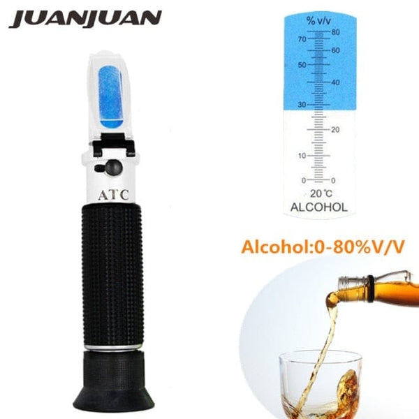 Planet Gates Russian Federation / Alcohol 0-80 Refractometer All kinds Brix Alcohol Salinity Handheld Refractometer Wine Beer Sugar Fruit Vegetables Juice with ATC 40%off