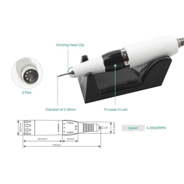 Planet Gates Russian Federation / Black Electric Nail Drill Machine 35000RPM 25W Pro Diamond Nail Cutter Bit Pedicure Maniure Machine Nail Drill Bits Nail Polisher Tool