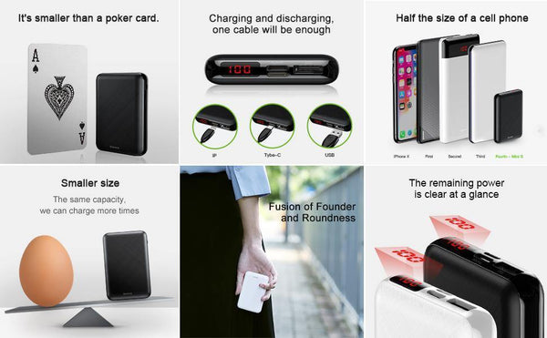 Planet Gates Russian Federation / Black Power Bank Baseus 10000mAh USB PD 3A Fast Charging Power Bank For iPhone Xs Xs Max USB Charging Powerbank For Samasung Xiaomi Huawei Bank