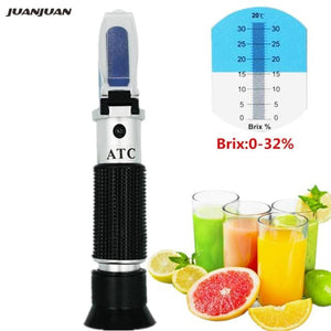 Planet Gates Russian Federation / Brix 0-32 Refractometer All kinds Brix Alcohol Salinity Handheld Refractometer Wine Beer Sugar Fruit Vegetables Juice with ATC 40%off