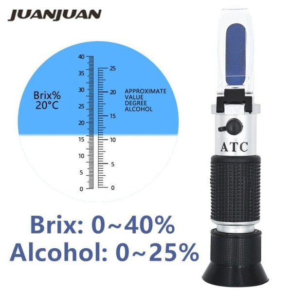 Planet Gates Russian Federation / Brix Alcohol Refractometer All kinds Brix Alcohol Salinity Handheld Refractometer Wine Beer Sugar Fruit Vegetables Juice with ATC 40%off