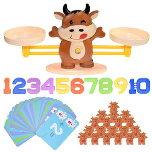 Planet Gates Russian Federation / Brown cattle Montessori Math Toy Digital Monkey Balance Scale Educational Math Penguin Balancing Scale Number Board Game Kids Learning Toys