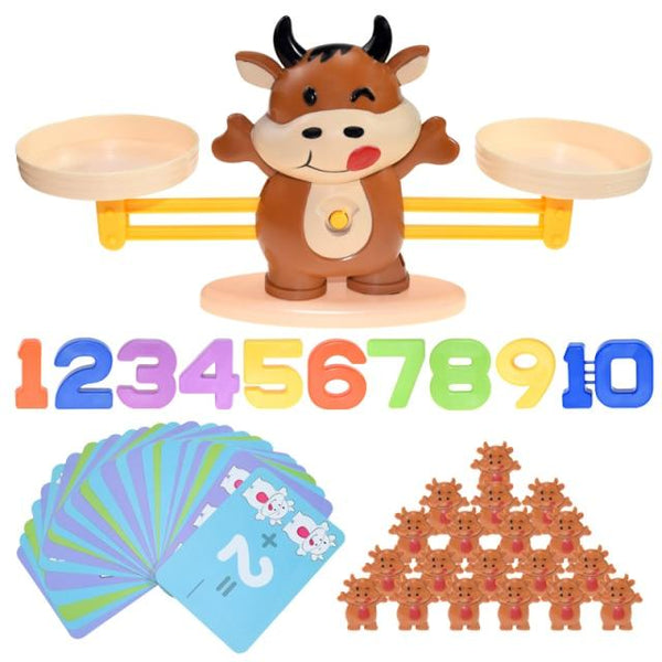 Planet Gates Russian Federation / Brown cattle Montessori Math Toy Digital Monkey Balance Scale Educational Math Penguin Balancing Scale Number Board Game Kids Learning Toys