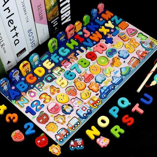 Planet Gates Russian Federation / Fruit animal board Montessori Educational Wooden Toys Children Busy Board Math Fishing Children's Wooden Preschool Montessori Toy Counting Geometry