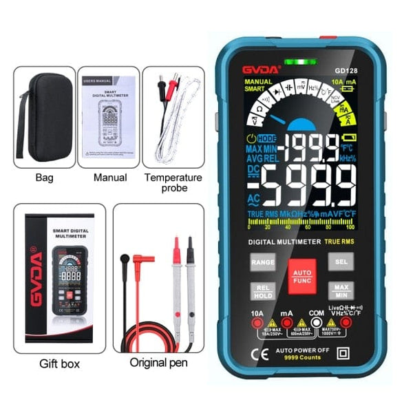 Planet Gates Russian Federation / GD128-BLUE GVDA New Smart Multimeter Auto Range 1000V 10A Digital Capacitance Tester True RMS REL Ohm Hz AC DC Voltage Meter Multimetro