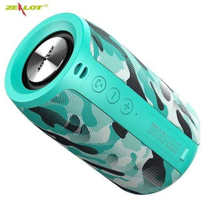 Planet Gates Russian Federation / Green Camouflage ZEALOT S32 Wireless Bluetooth Speaker Mini Portable HIFI Subwoofer Speaker with fm Radio Column Support TF, TWS, USB Flash Drive
