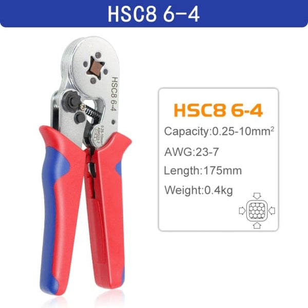 Planet Gates Russian Federation / HSC8 6-4 Tubular Terminal Crimping Pliers HSC8 6-4/6-6/16-6（max 0.08-16mm²）wire mini Ferrule crimper tools YEFYM Household electrical kit