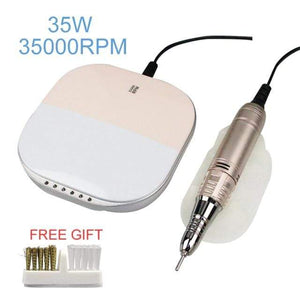 Planet Gates Russian Federation / Light Green 35000RPM Nail Art Drill Gel Electric Nail Drill 35W Nail Polisher with Set Nail Drill Bits Manicure Machie Nail Salon Tools