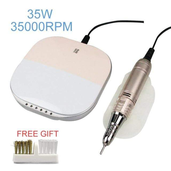 Planet Gates Russian Federation / Light Green 35000RPM Nail Art Drill Gel Electric Nail Drill 35W Nail Polisher with Set Nail Drill Bits Manicure Machie Nail Salon Tools