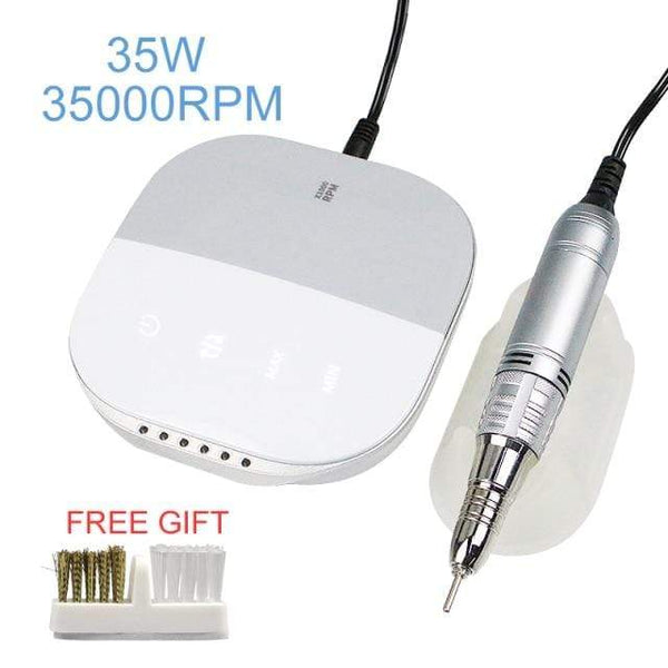 Planet Gates Russian Federation / Light Yellow 35000RPM Nail Art Drill Gel Electric Nail Drill 35W Nail Polisher with Set Nail Drill Bits Manicure Machie Nail Salon Tools