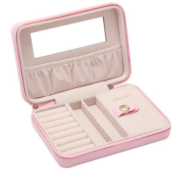 Planet Gates Russian Federation / Pink 18*5*13cm Portable Travel Small Jewelry Box Storage Organizer Box with mirror Inside Velvet Leather Jewelry Box for women