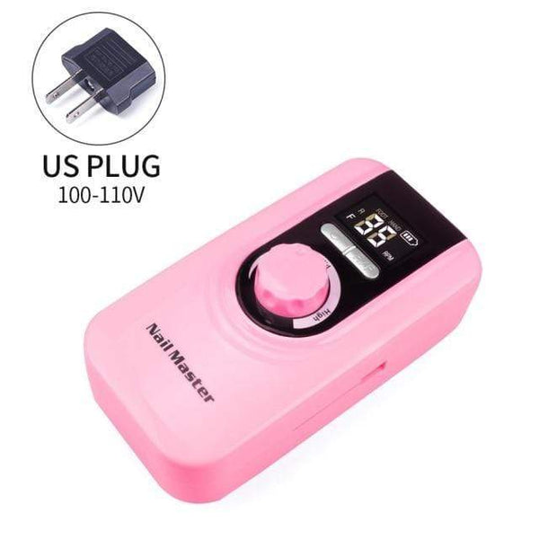 Planet Gates Russian Federation / Pink US Plug 25W Multi-function 35000RPM Rechargeable Portable Strong Polishing Electric Nail Drill Machine Manicure Pedicure Set Nail Tools