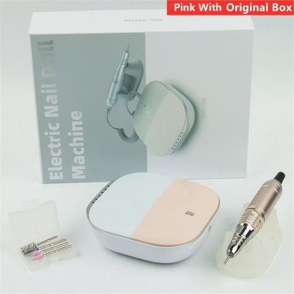 Planet Gates Russian Federation / Pink With Box / UK PLUG(220-240V) 35000 RPM Electric Nail Drill Machine Electric Nail File LED Display Nail Tools Manicure Machine Nail Drill Bits Polisher