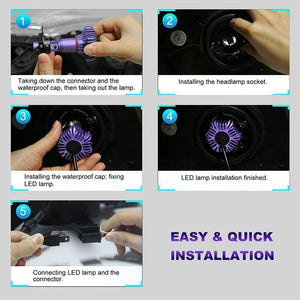 Planet Gates Russian Federation / Purple / H1 LED Car Light H4 H7 H8/H11 9005 9006 H1 BH3 BH4 Headlamp 12000LM 6500K 80W 12V LED Bulb for Auto Led Headlight for Cars