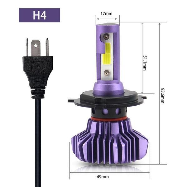 Planet Gates Russian Federation / Purple / H1 LED Car Light H4 H7 H8/H11 9005 9006 H1 BH3 BH4 Headlamp 12000LM 6500K 80W 12V LED Bulb for Auto Led Headlight for Cars