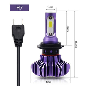 Planet Gates Russian Federation / Purple / H1 LED Car Light H4 H7 H8/H11 9005 9006 H1 BH3 BH4 Headlamp 12000LM 6500K 80W 12V LED Bulb for Auto Led Headlight for Cars