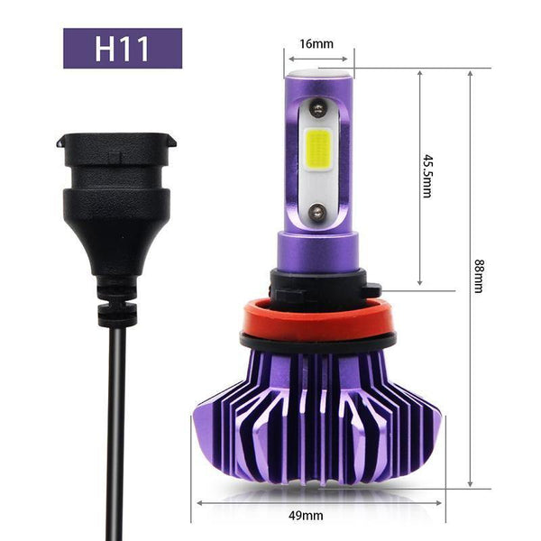 Planet Gates Russian Federation / Purple / H1 LED Car Light H4 H7 H8/H11 9005 9006 H1 BH3 BH4 Headlamp 12000LM 6500K 80W 12V LED Bulb for Auto Led Headlight for Cars
