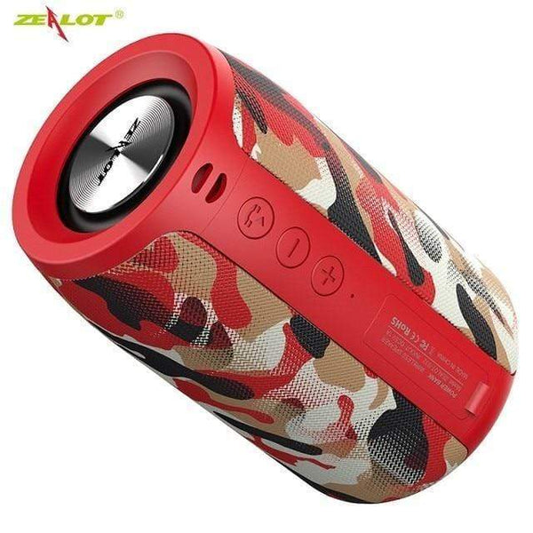 Planet Gates Russian Federation / S32-Red camouflage ZEALOT Powerful Bluetooth Speaker Bass Wireless Portable Subwoofer Waterproof Sound Box Support TF, TWS, USB Flash Drive