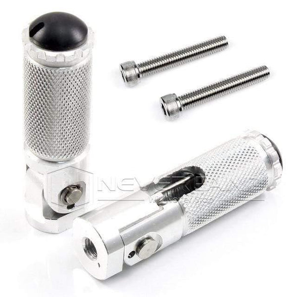 Planet Gates Russian Federation / silver 2pcs Black Sliver CNC Aluminum Universal Motorcycle Motor Bike Folding Footrests Footpegs Foot Rests Pegs Rear Pedals Set Parts