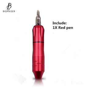Planet Gates Russian Federation / Single pen red Professional Tattoo Machine Kit Tattoo Power Supply Rotary Pen With Cartridges Needles For Permanent Makeup Eyebrow Microblading