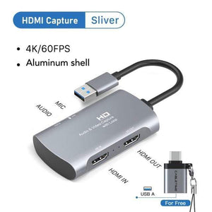 Planet Gates Russian Federation / Sliver 4K 60Hz 4K Video Capture HDMI Capture Card USB 3.0 2.0 60FPS for Switch Camera Live Streaming Recording PS4 DVD Recorder C371