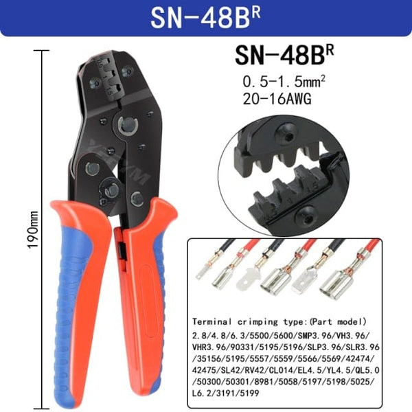 Planet Gates Russian Federation / SN-48B pliers Crimping Pliers Set SN-48BS(=SN-48B+SN-28B) Jaw Kit for 2.8 4.8 6.3 VH3.96/Tube/Insulation Terminals Electrical Clamp Min Tools