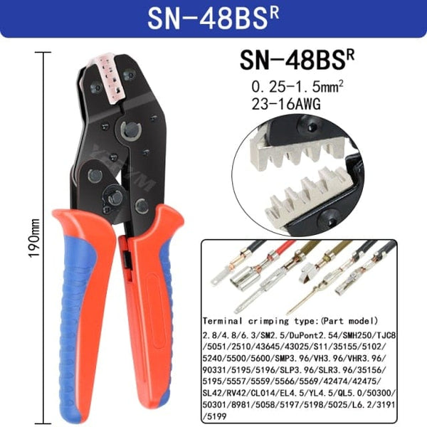 Planet Gates Russian Federation / SN-48BS pliers Crimping Pliers Set SN-48BS(=SN-48B+SN-28B) Jaw Kit for 2.8 4.8 6.3 VH3.96/Tube/Insulation Terminals Electrical Clamp Min Tools