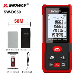 Planet Gates Russian Federation / SW-DS50 50M SNDWAY Laser Rangefinder High Accurate Roulette Laser Distance Meter Measuring 40M 100M 120M Digital Tape Measure Range Finder