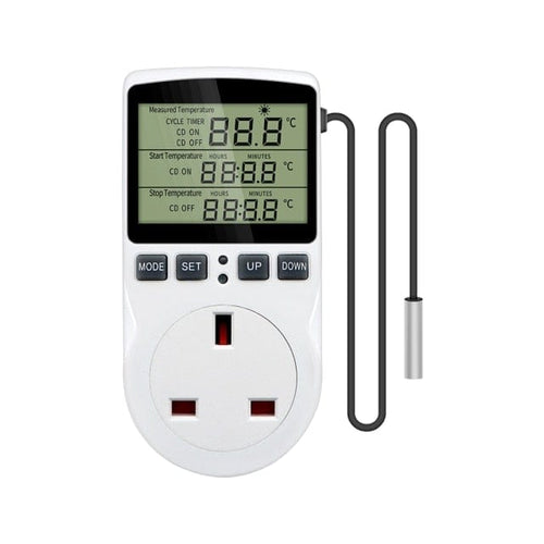 Planet Gates Russian Federation / UK plug / 100mm Timer Socket Thermostat Digital Temperature Controller Socket Outlet With Timer Switch Sensor Probe Heating Cooling 40% Off