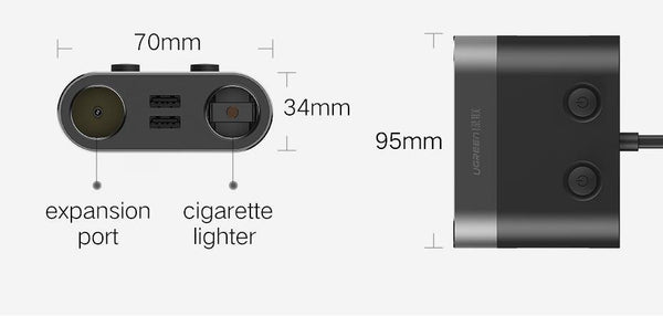 Planet Gates Russian Federation / universal Ugreen Dual USB Car Charger Support Car Recorder Universal Mobile Phone Car-Charger with Expander charger for iPhone 6S Samsung