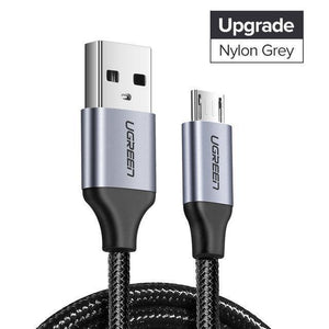 Planet Gates China / Upgrade Grey / 25cm Ugreen Micro USB Cable 2.4A Fast Charging Data Cable for Xiaomi Redmi Note Huawei HTC Mobile Phone Charger Cable Micro USB Cord