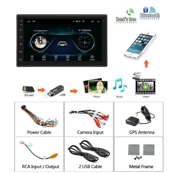 Planet Gates Russian Federation / Without Rear Camera 2din Car Radio Android multimedia player Autoradio 2 Din 7'' Touch screen GPS Bluetooth FM WIFI auto audio player stereo
