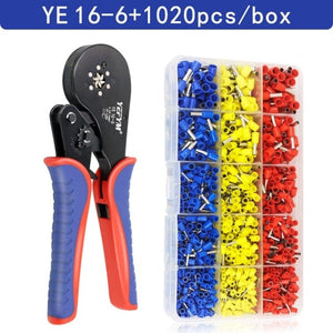 Planet Gates Russian Federation / YE 16-6 1020H Tubular Terminal Crimping Pliers HSC8 6-4/6-6/16-6（max 0.08-16mm²）wire mini Ferrule crimper tools YEFYM Household electrical kit