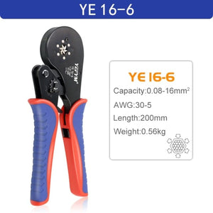 Planet Gates Russian Federation / YE 16-6 Tubular Terminal Crimping Pliers HSC8 6-4/6-6/16-6（max 0.08-16mm²）wire mini Ferrule crimper tools YEFYM Household electrical kit