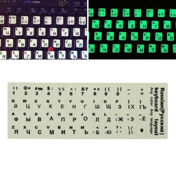 Planet Gates Russian language Keyboard Stickers Ultrabright Fluorescence Luminous Keyboard Sticker Laptop Accessories