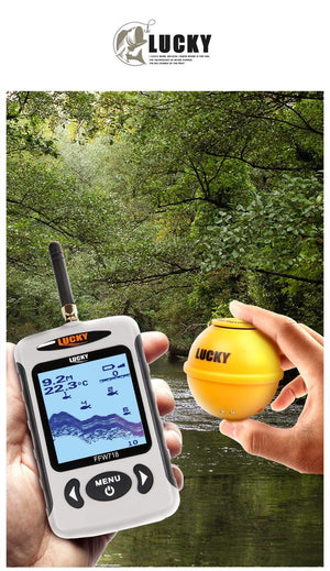 Planet Gates Russian Menu Wireless Sonar Portable Fish Finder Sensor Echo Sounder Alarm River Lake Sea Bed Live 135ft/45M