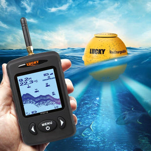 Planet Gates Russian Menu Wireless Sonar Portable Fish Finder Sensor Echo Sounder Alarm River Lake Sea Bed Live 135ft/45M