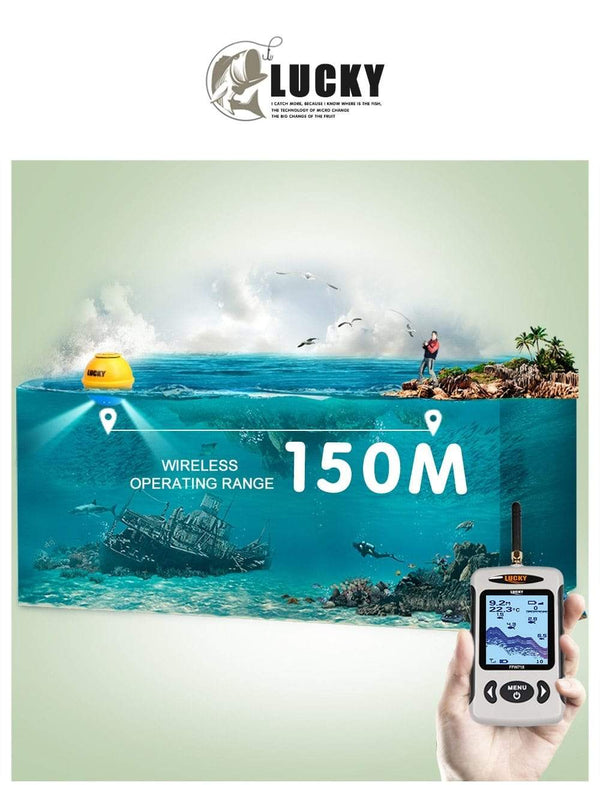 Planet Gates Russian Menu Wireless Sonar Portable Fish Finder Sensor Echo Sounder Alarm River Lake Sea Bed Live 135ft/45M