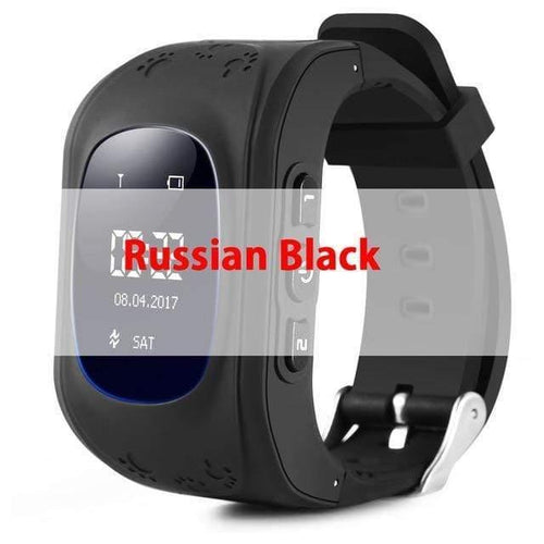 Planet Gates Russion black GPS smart Kids children's watch SOS call location finder child locator tracker anti-lost monitor baby watch IOS & Android