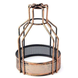 Planet Gates Rust color D Smuxi Retro Vintage Industrial Lamp Covers Pendant Trouble Light Bulb Guard Wire Cage Ceiling Hanging Bars Cafe Lamp Shade