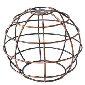 Planet Gates Rust color E Smuxi Retro Vintage Industrial Lamp Covers Pendant Trouble Light Bulb Guard Wire Cage Ceiling Hanging Bars Cafe Lamp Shade
