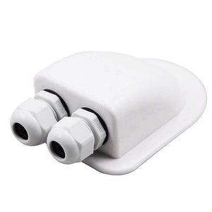 Planet Gates RV Roof Wire Entry Gland Box White Double Hole Roof Wire Entry Gland Box for Motor-home Caravan Boat Yacht